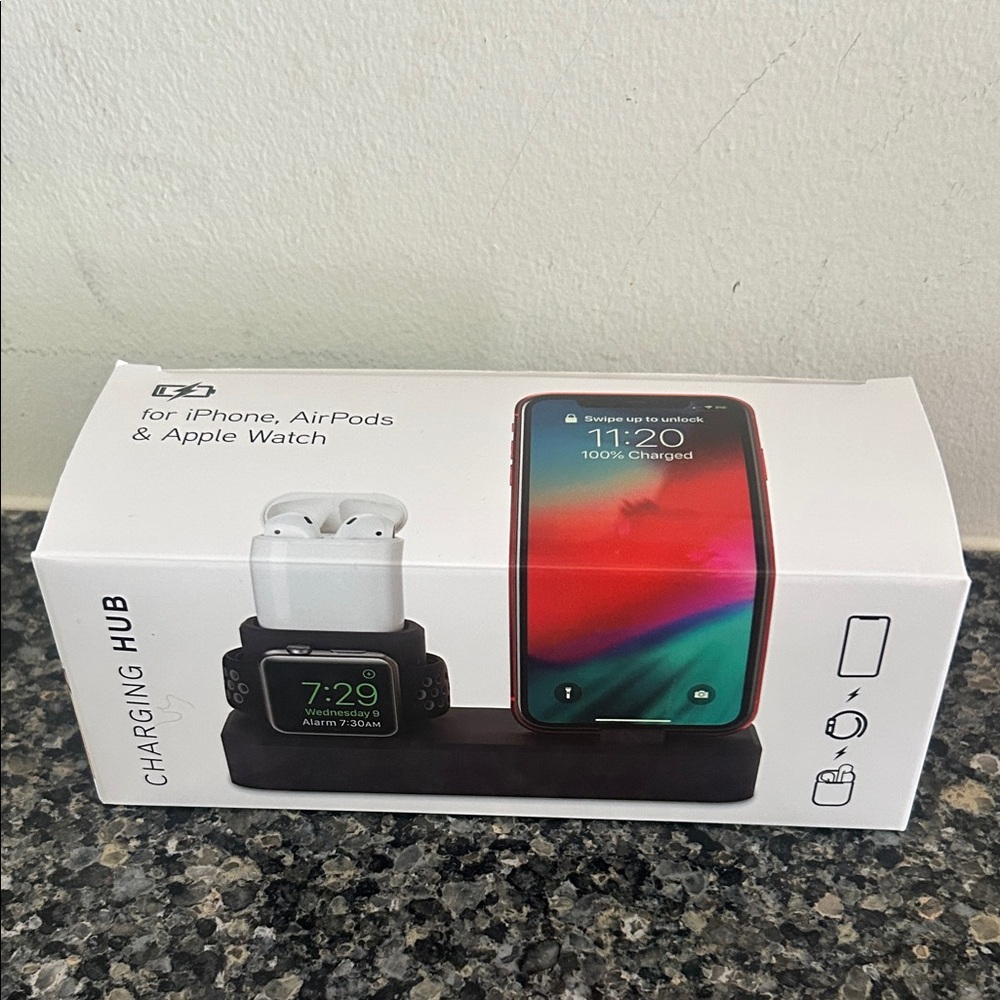 3-in-1 Wireless Charging Hub for iPhone, AirPods & Apple Watch - Black